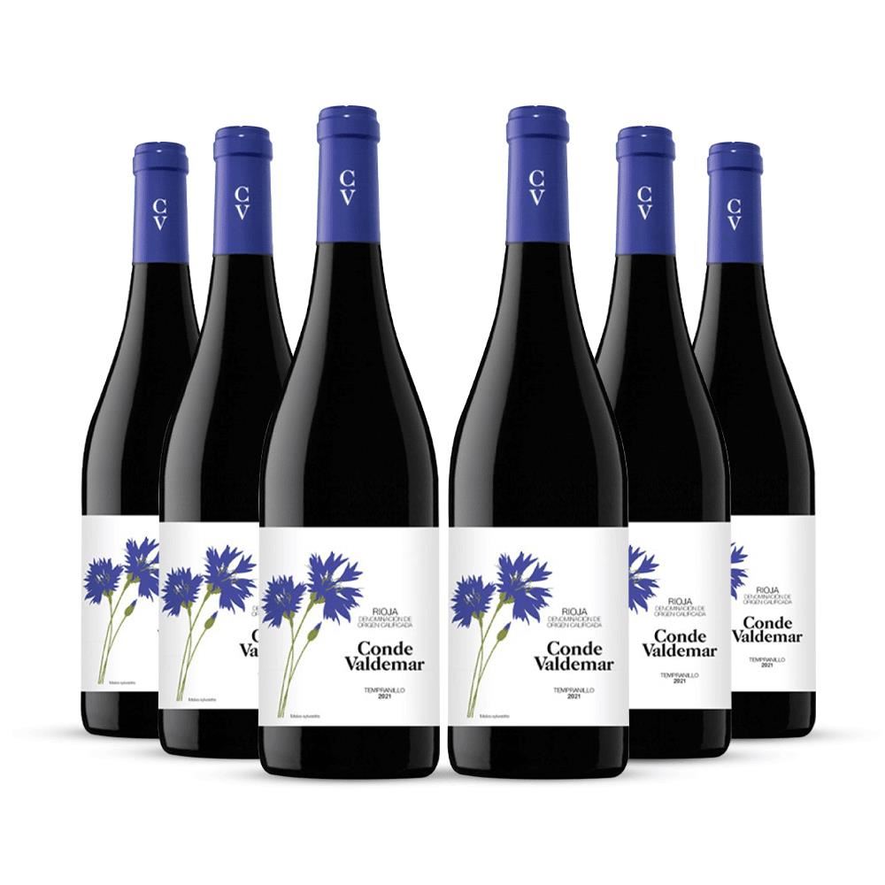 Sixpack Vino tinto Conde Valdemar tempranillo D.O.Ca Rioja, España